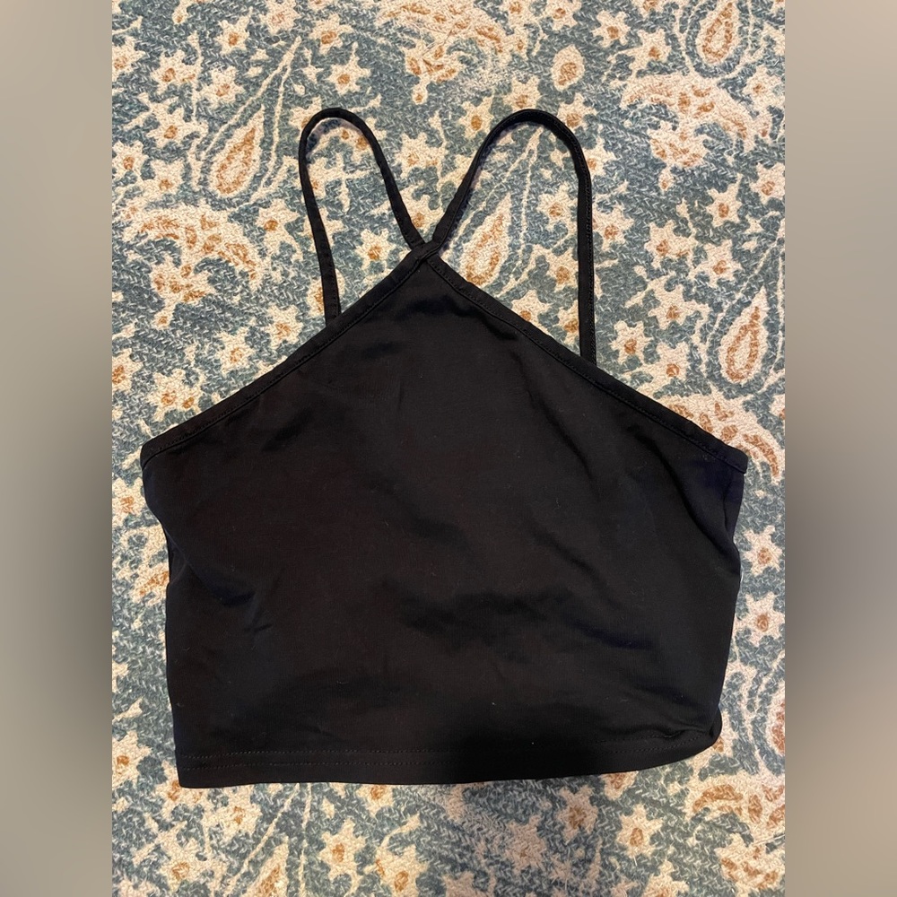 H&M black criss cross tee